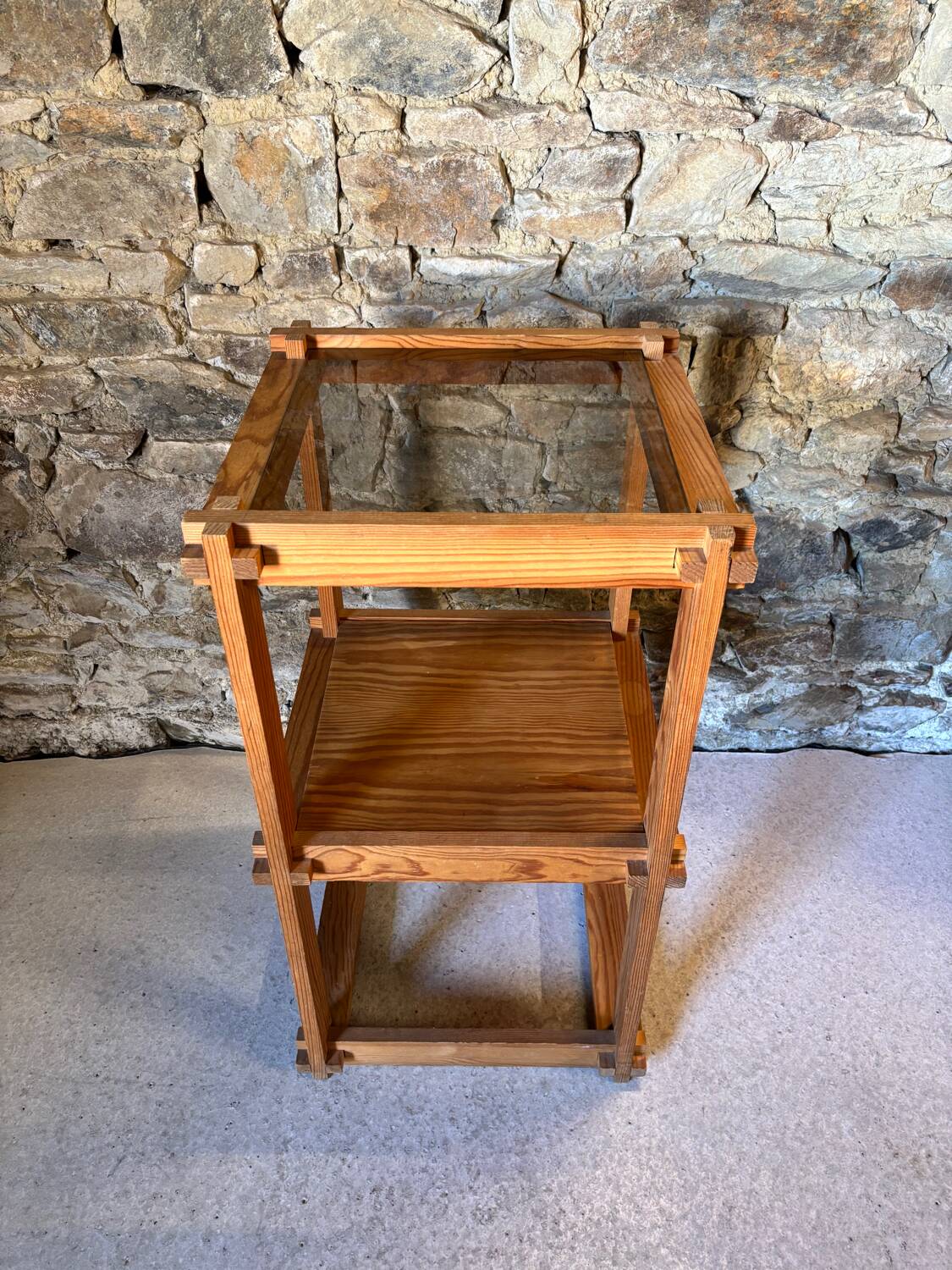 Vintage pine side shelf / coffee table from the 80s-90s