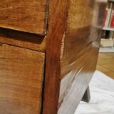Art Deco chest of drawers in walnut magnifying glass with whiskers