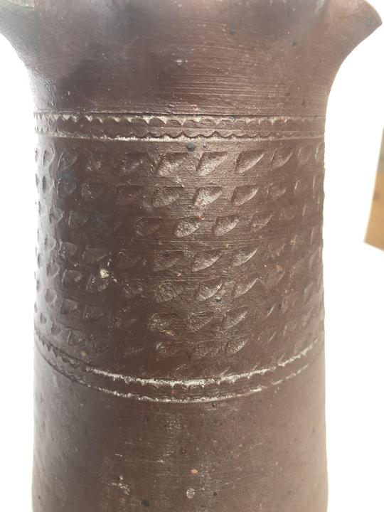 Brown earthenware vase