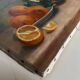 HST painting "Still life with oranges and armagnac" signed H. Lucotte 1913