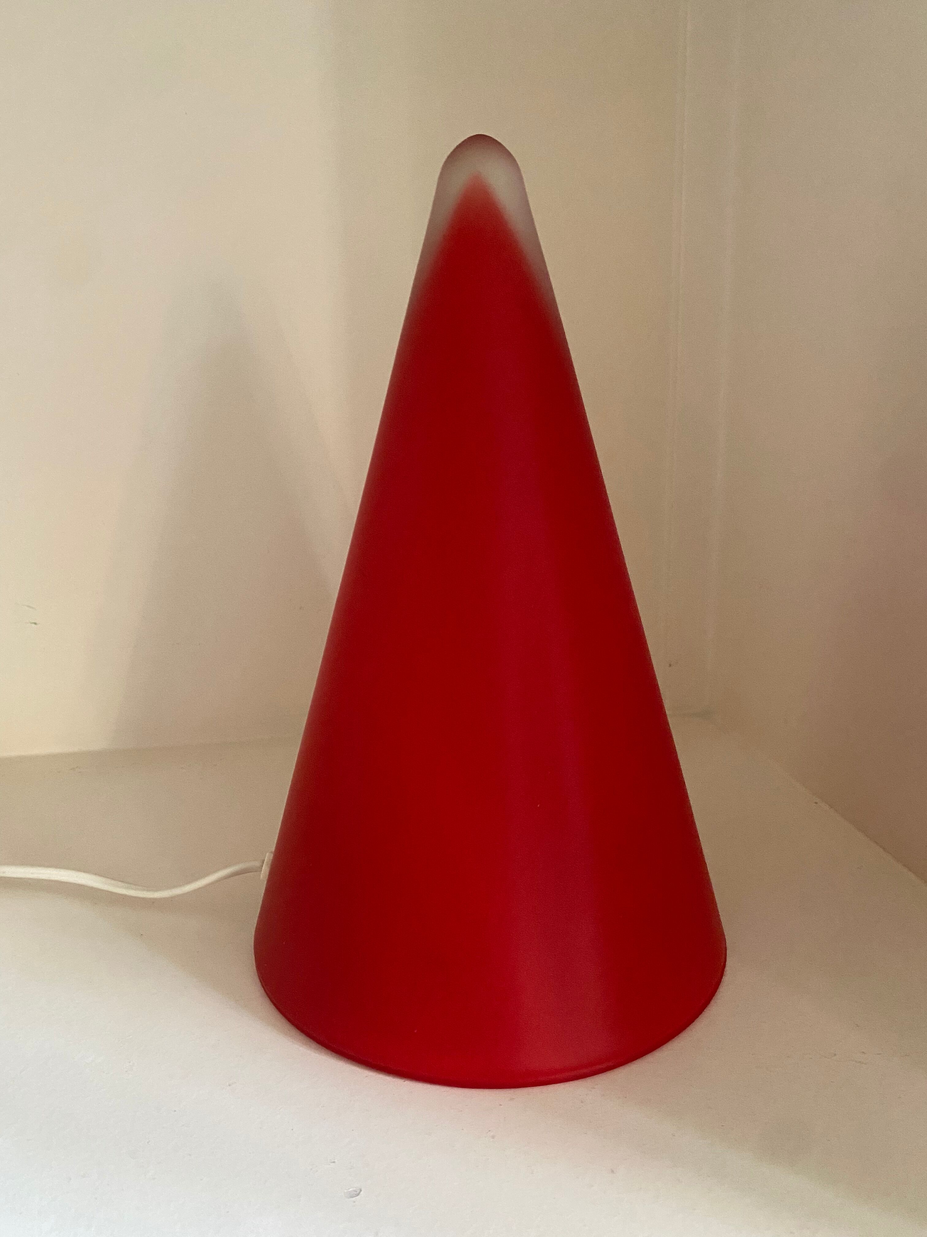 Lamp Teepee SCE cone in vintage red glass 80s