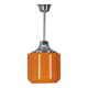 Vintage 1970s chandelier in metal and orange glass, italian design