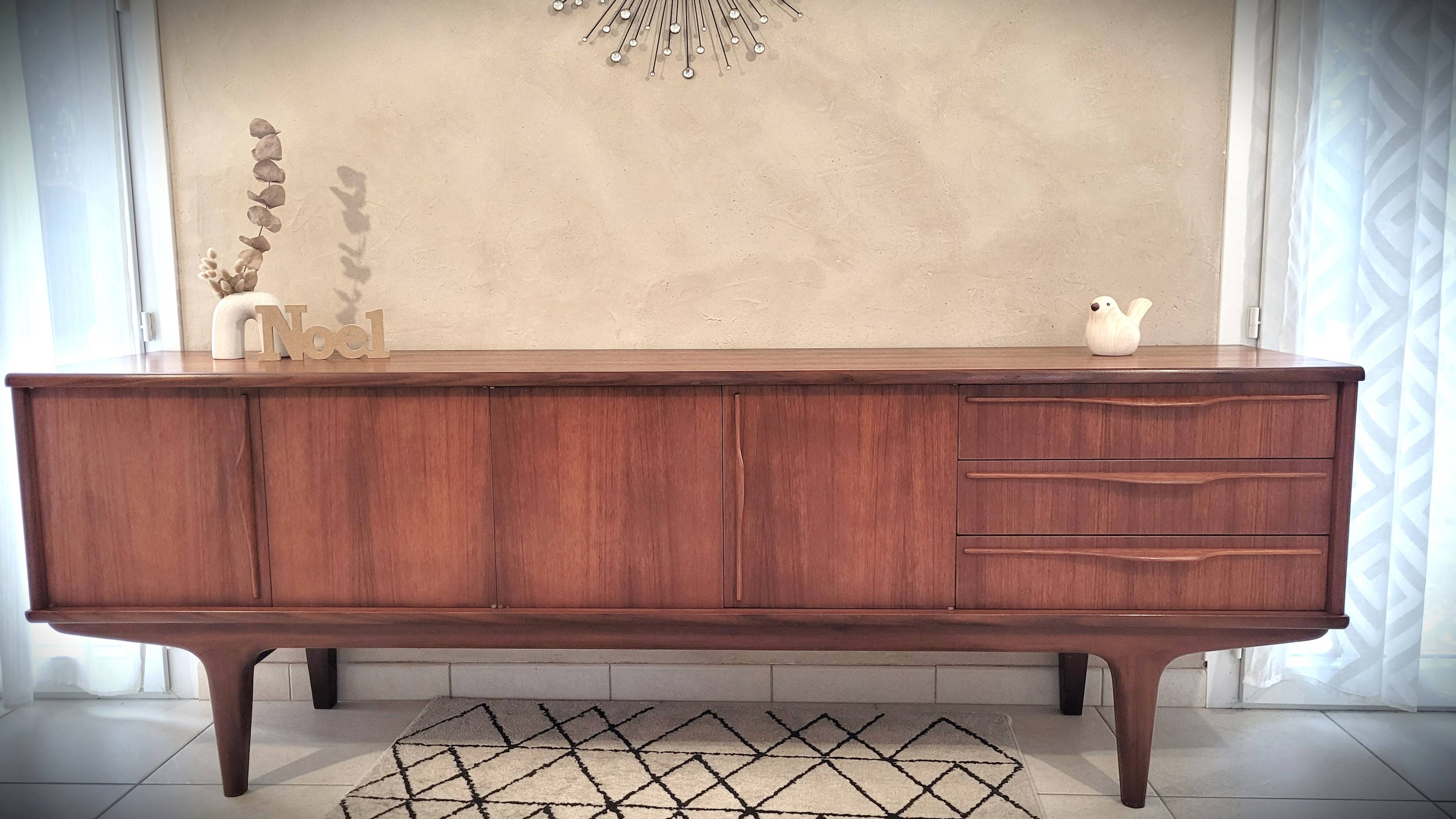 Scandinavian enfilade design in teak from the late 1960s.
