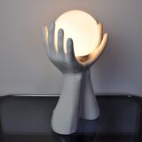 Lampe "Mains" en céramique blanche France 1980