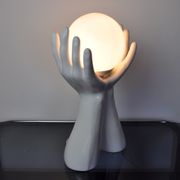Lampe "Mains" en céramique blanche France 1980
