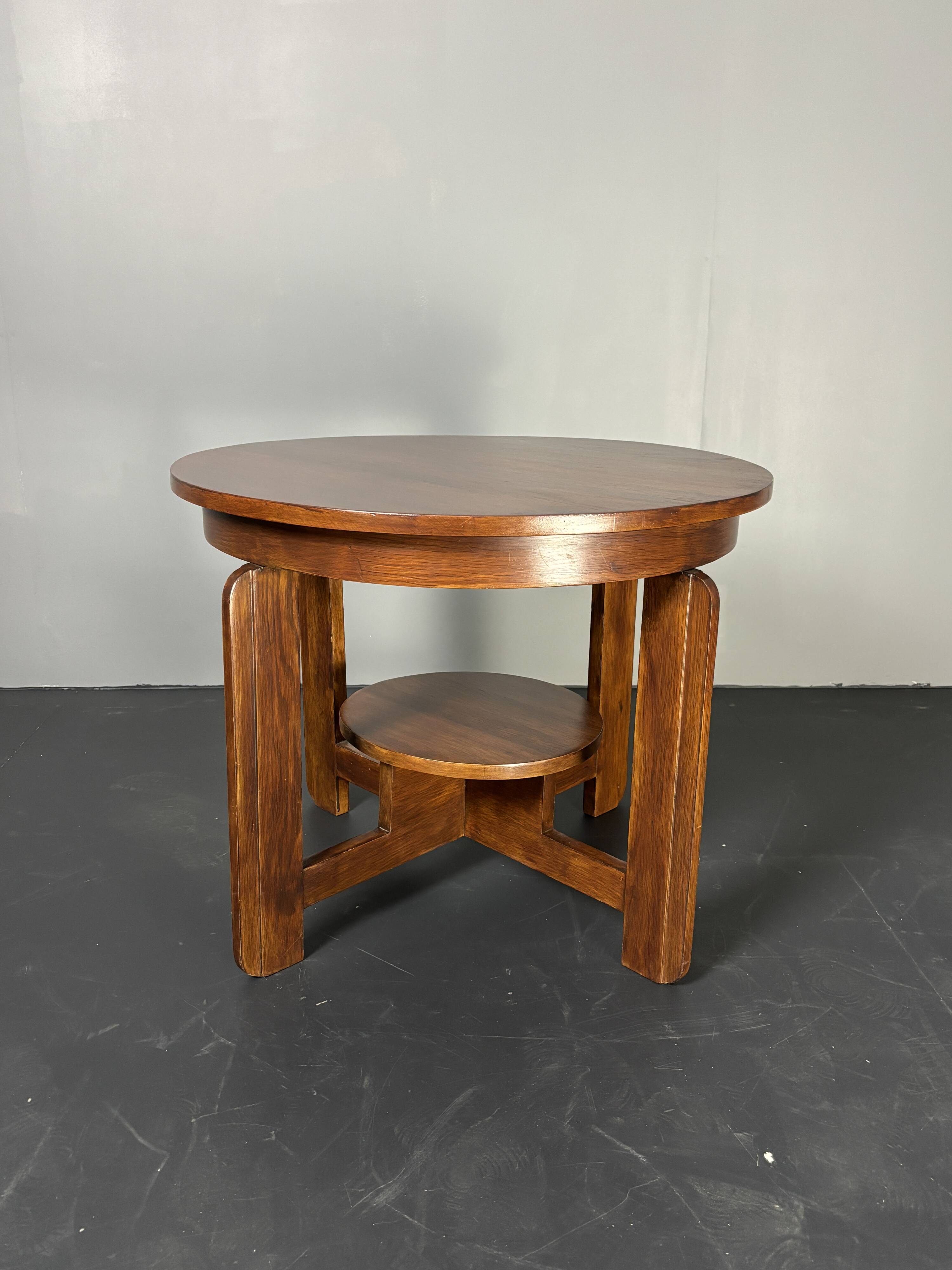 Table d'appoint ou table basse Art Déco néerlandaise en acajou, milieu du XXe siècle, vers 1940-1950
