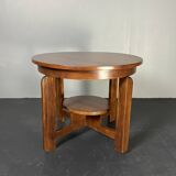 Table d'appoint ou table basse Art Déco néerlandaise en acajou, milieu du XXe siècle, vers 1940-1950