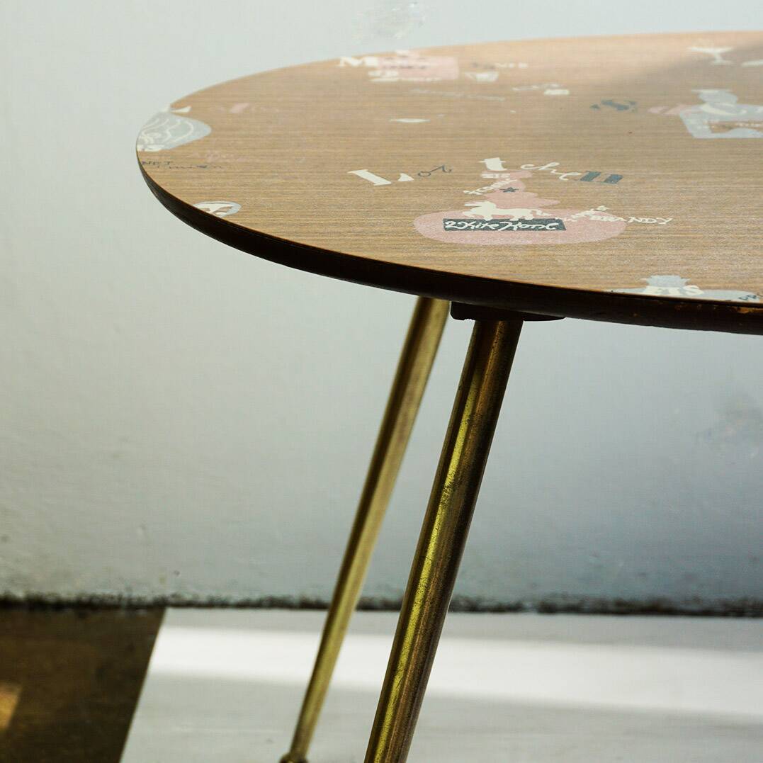Oval coffee table from the 1950s by Ilse Möbel Germany.