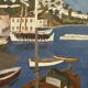 Marine, view of a Mediterranean port signed Chevalier, 20th century.