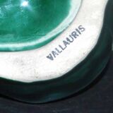 Vallauris vintage butter dish and fish knife in colored ceramic 1960-70