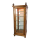 Vitrine vintage en bois avec accent de bobine : verre 4 côtés