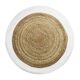 Round jute rug in white beige 90 cm