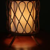Lampe d’appoint en rotin, France, années 1960