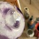 Michele Luzoro Round Vase Biot Glassworks Blown Glass Rose Gold Inclusion
