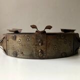 Wrought iron and wood ashtray, Brutalist style, 23rd century