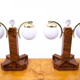 Pair of Art Deco table lamps, Poland, 1950s.