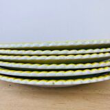Set of 6 flat plates vintage earthenware