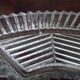 5-compartment thick glass servant - Silver metal with punch - Wooden handles - 1950/60