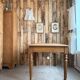 Large desk with turned legs in solid oak (renovated)