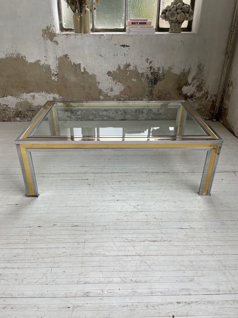 Brass chrome coffee table