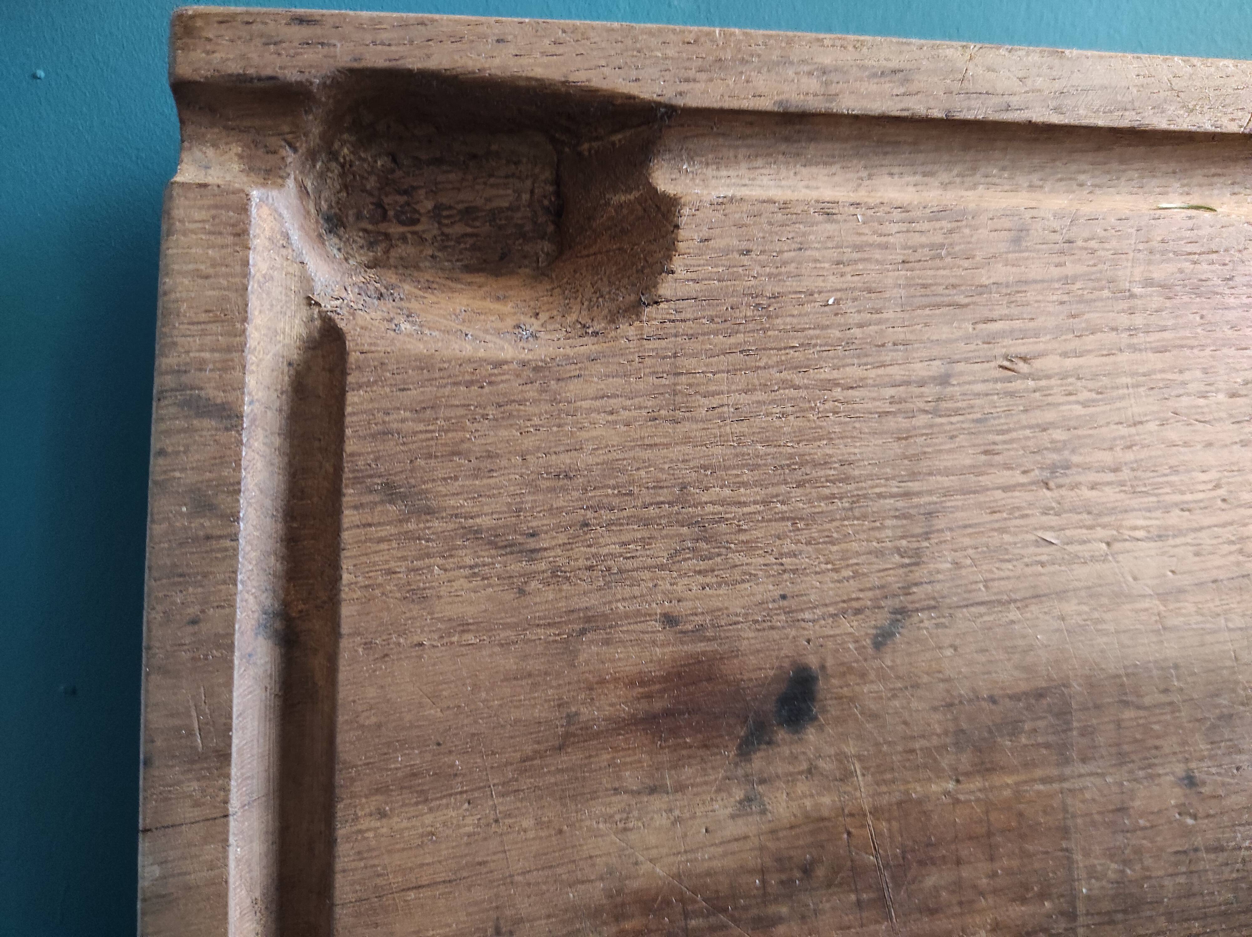 Large and heavy vintage French wooden chopping board