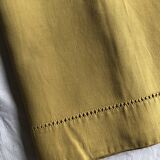 Old Mustard Yellow Linen And Cotton Sheet