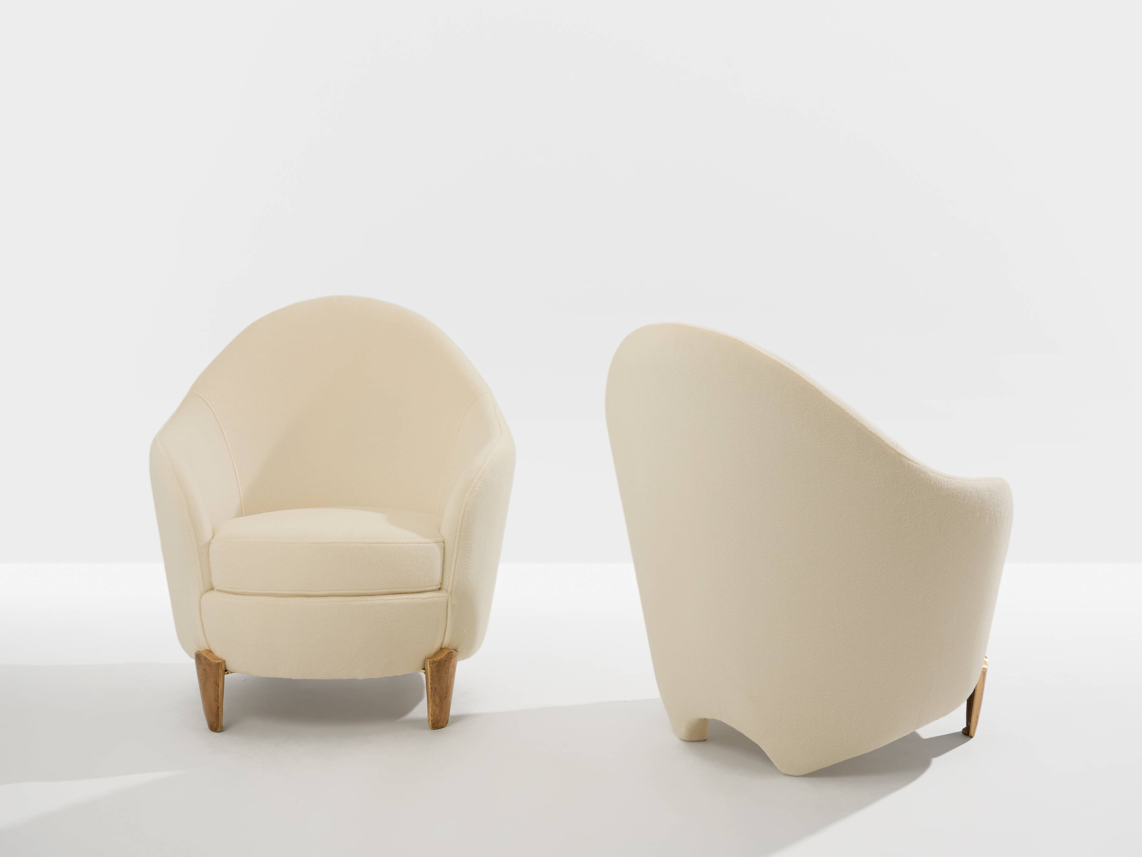 Garouste & Bonetti Koala armchairs in bronze and alpaca 1995
