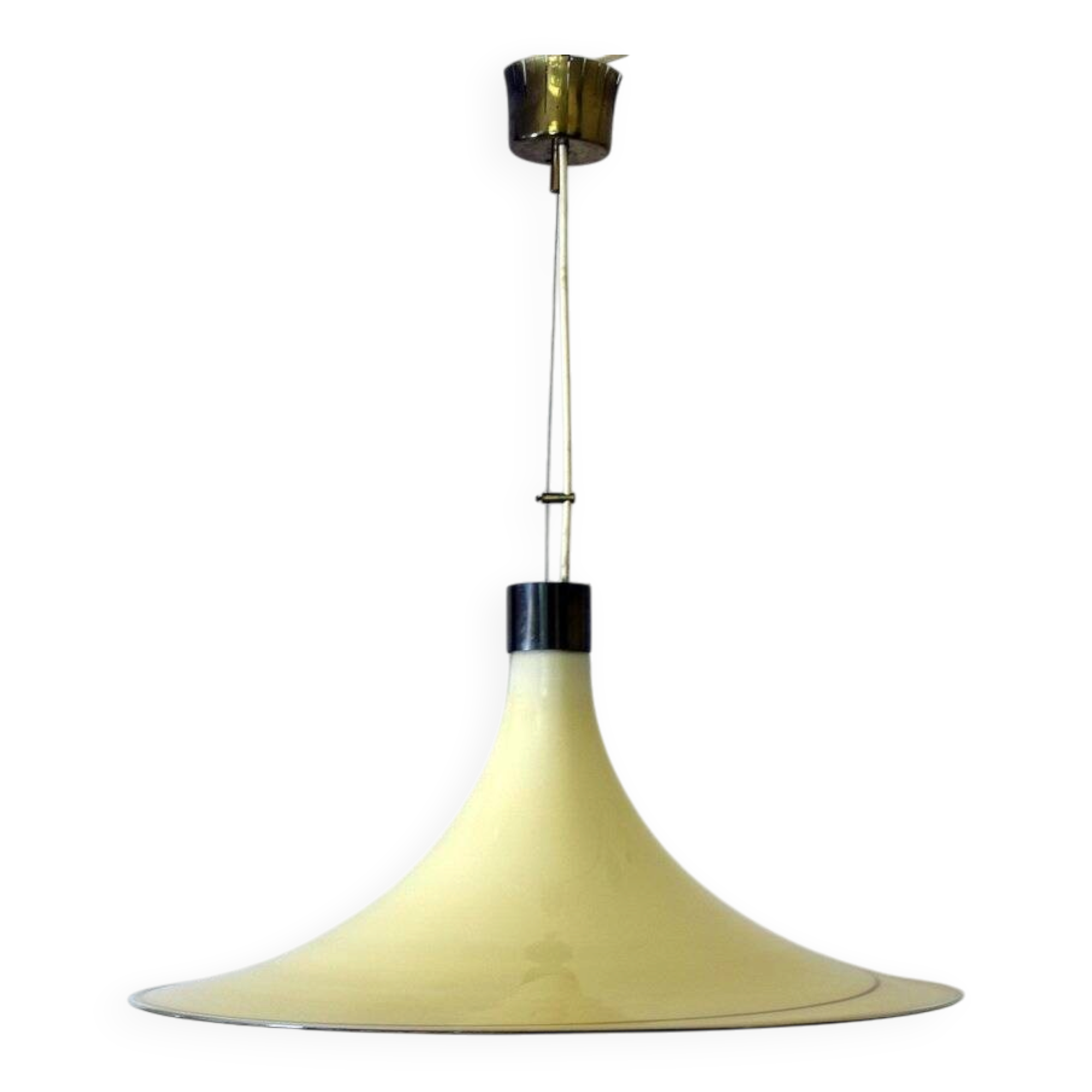 Murano glass and brass ceiling lamp, 1970s.