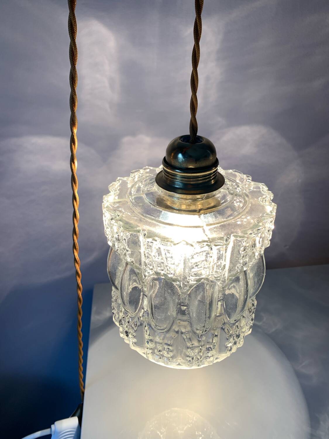 Vintage glass table or hanging lamp