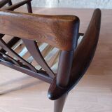 Pair of Danish Grete Jalk armchairs model Poul Jeppesen 56 in rosewood Denmark.