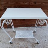 Desserte en bois blanc vintage