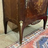 Louis XV cabinet in rosewood, oak and marble top, work from the 70s