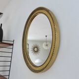 Louis Philippe oval gold wall mirror, 1950s
