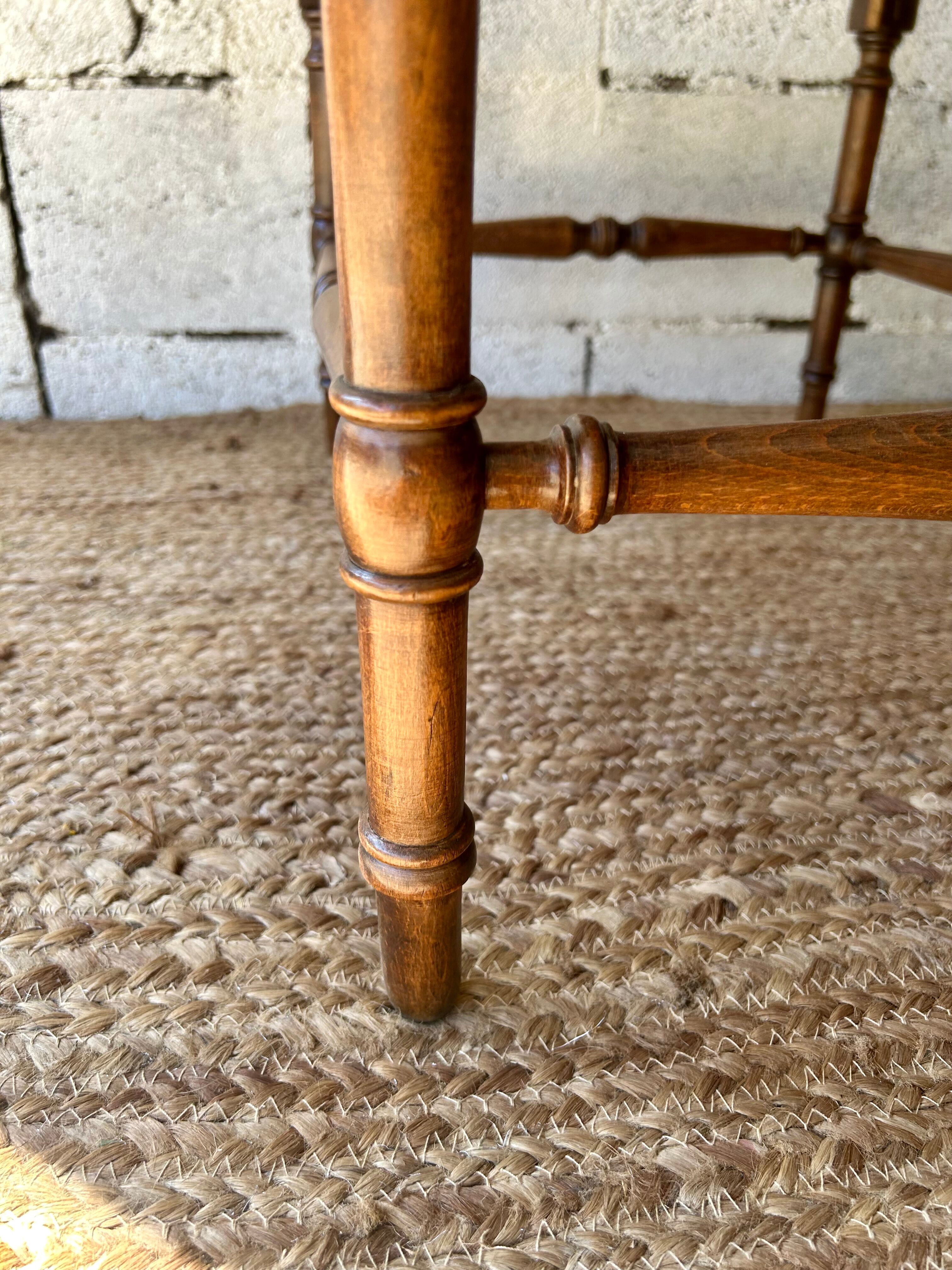 Petit banc d’appoint canné de style Anglais