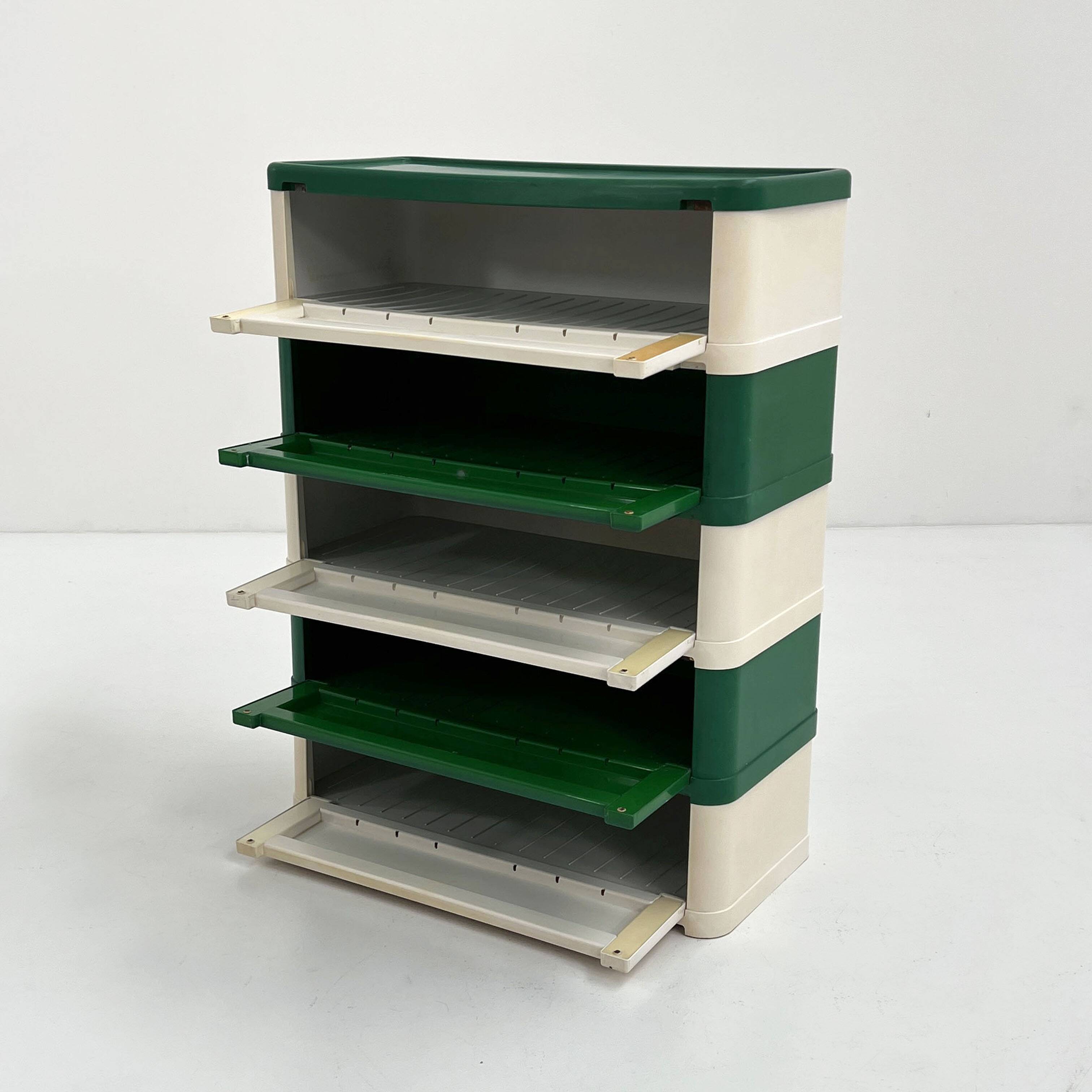 White and green cabinet model “4964” by Olaf Von Bohr for Kartell, 1970