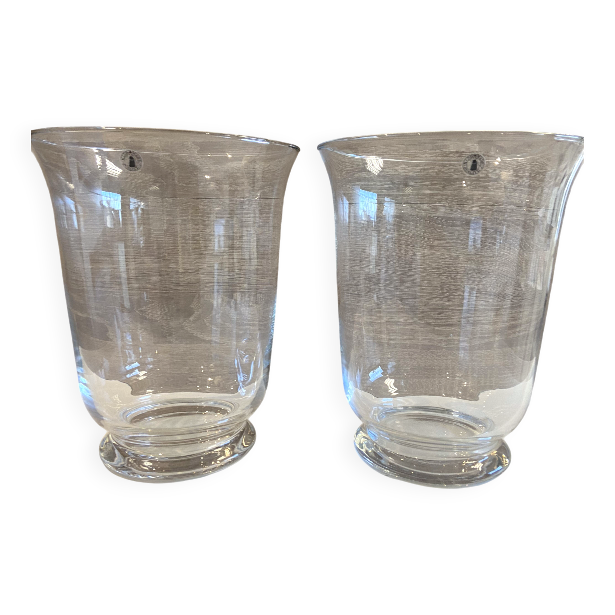 Duo of New Vases Tealight Holders in Crystal Glass Decorative Art Design