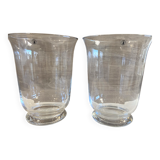 Duo of New Vases Tealight Holders in Crystal Glass Decorative Art Design