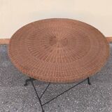 Wicker and wrought iron table 1960