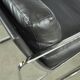 Black leather and metal armchair, 1980s