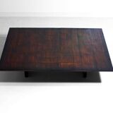 Large bamboo & wengé coffee table by Axel Vervoordt, 1980s