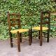 Paire de chaises bois et paille