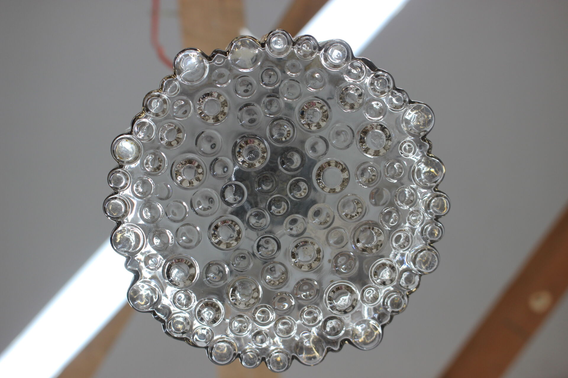 1980s Chrome and Glass Pendant Lamp, Germany