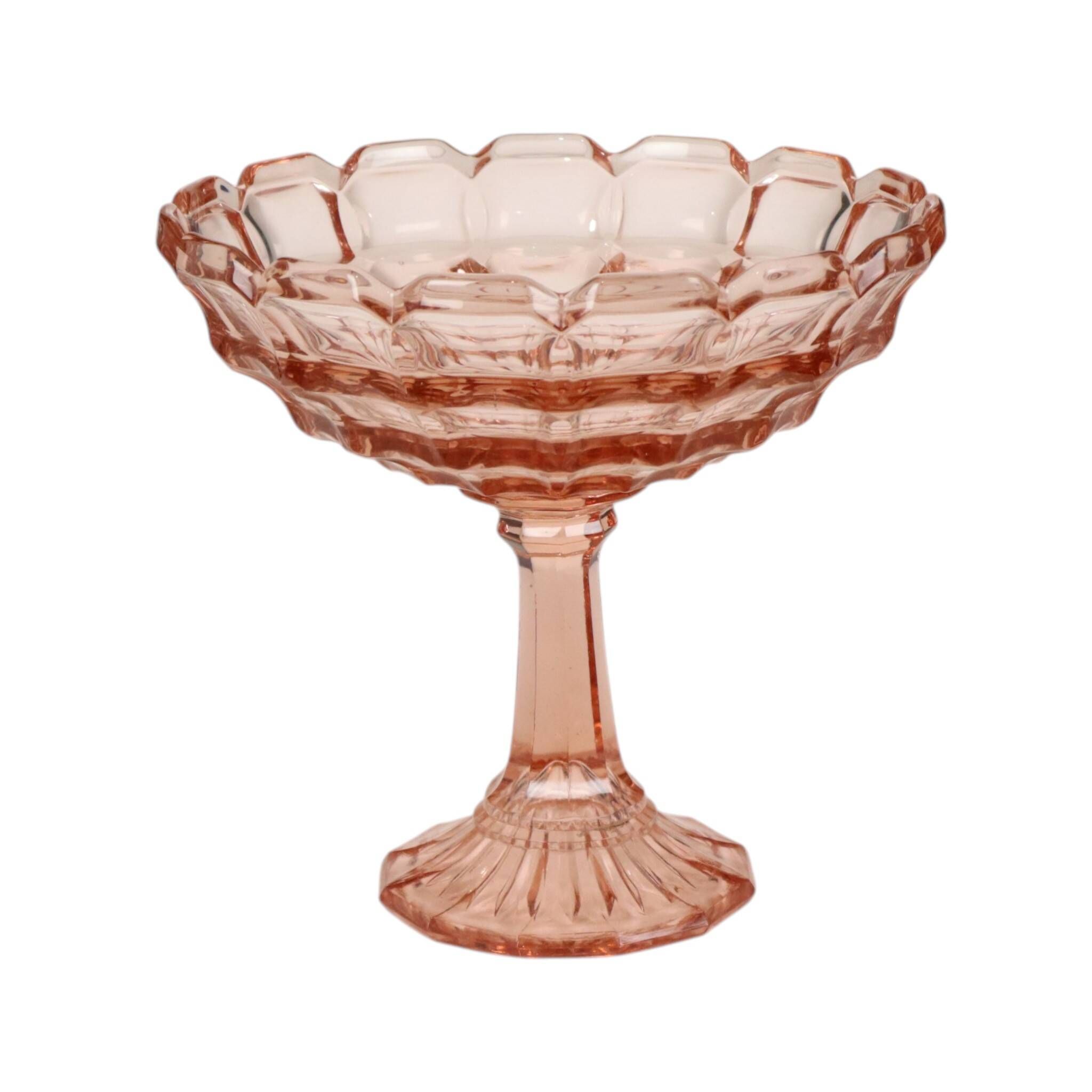 Art Deco Pink Rosaline Pressed Glass Fruit Bowl – Scailmont