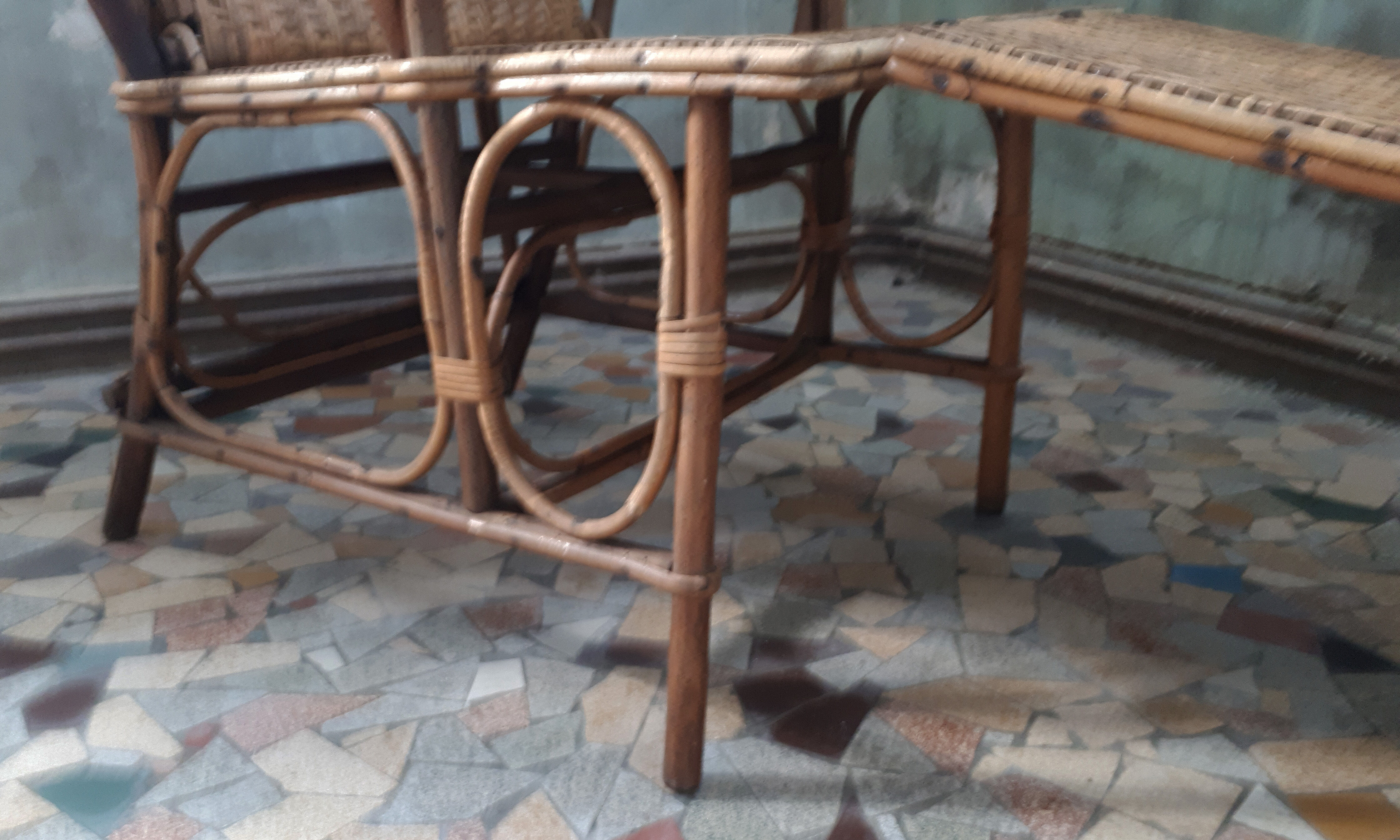 Lounge chair vintage rattan