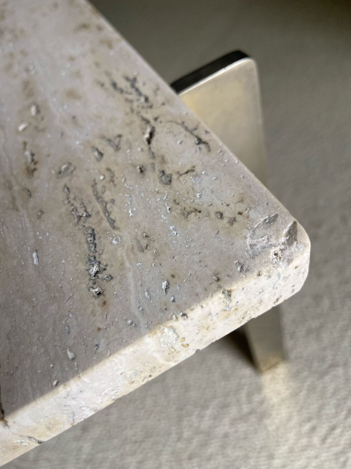 1970 rectangular travertine coffee table