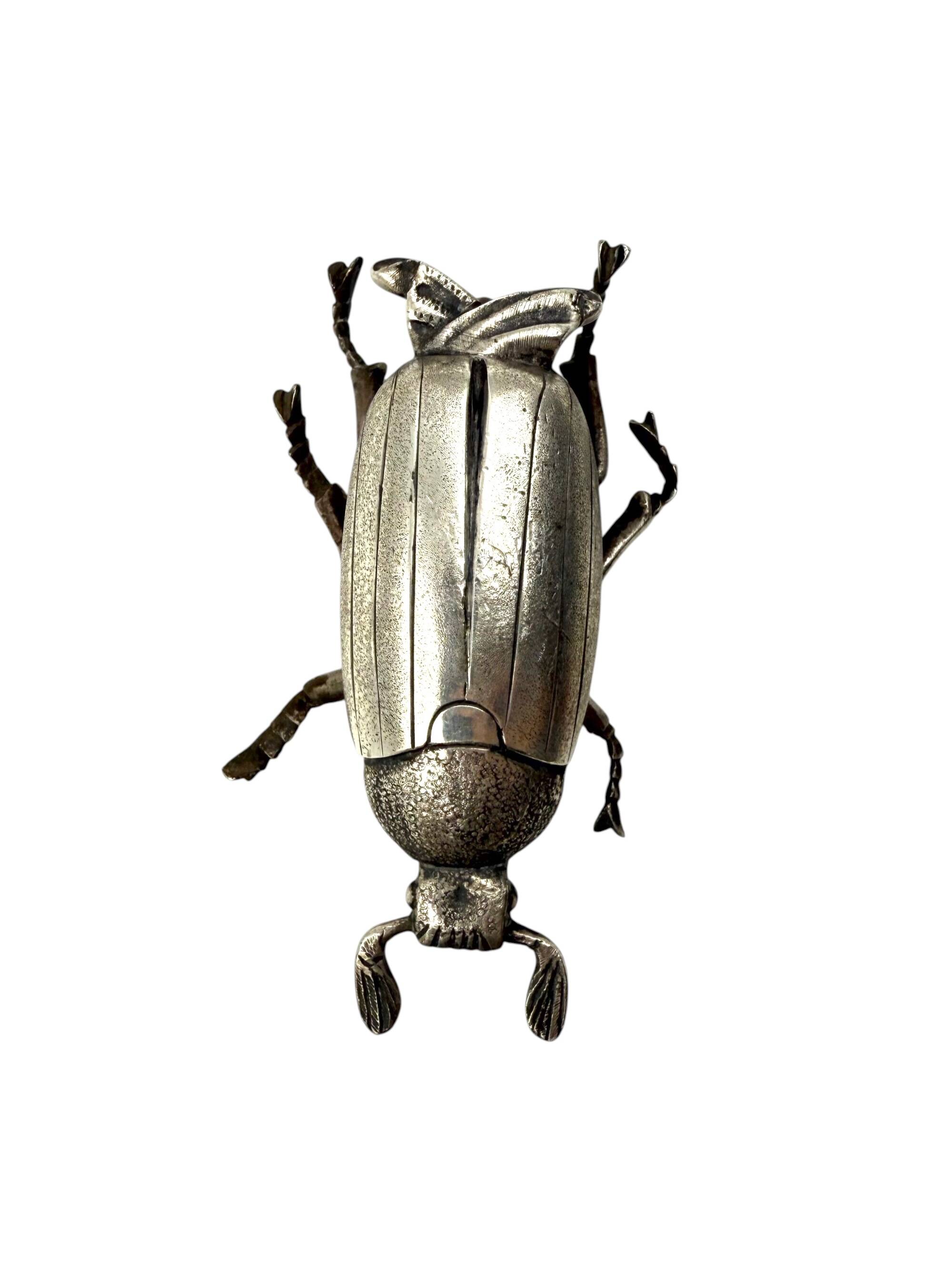 Silver insect shaped ashtray / box, France 1950s
