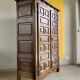 Spanish brutalist cabinet in solid oak, 1940s