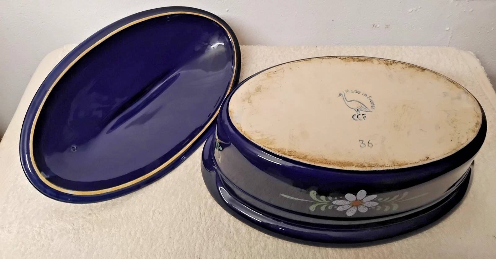 Large Oval Cocotte A Baeckeoffe in Ceramic France Vintage