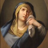 Tableau ancien Vierge des Douleurs du XVIIIe siècle