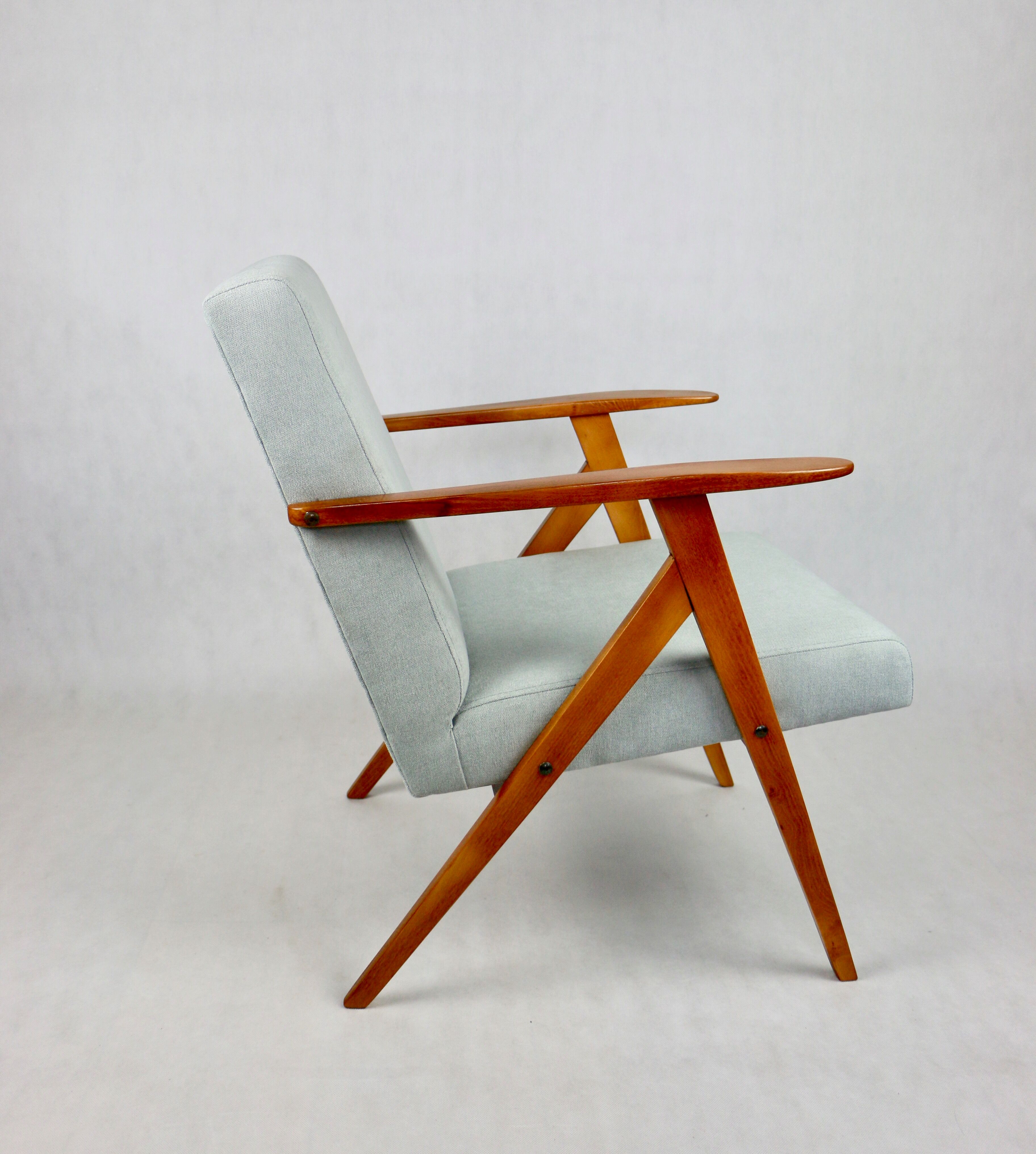 Vintage light blue turquise armchair, 1970s